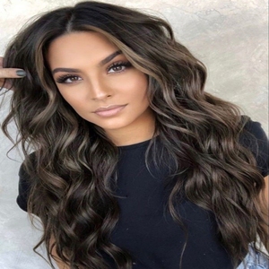 Parrucche di <span class=keywords><strong>capelli</strong></span> umani biondi <span class=keywords><strong>caramello</strong></span> con riflessi marroni a strati, ondulate, con frontale in pizzo indiano grezzo 13x6 - Product Image 3