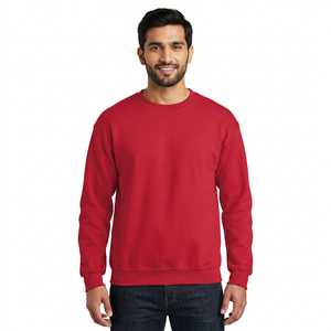 Men's Pullover Sweatshirts Plain Solid <b>Red</b> Color Men Sweatshirts - Product Image 1