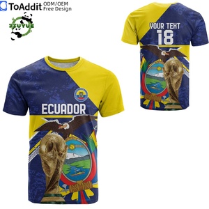 Camiseta <span class=keywords><strong>de</strong></span> Manga Corta con Cuello Redondo y Estampado <span class=keywords><strong>de</strong></span> la Bandera Nacional <span class=keywords><strong>de</strong></span> <span class=keywords><strong>Ecuador</strong></span>, Camiseta <span class=keywords><strong>de</strong></span> Poliéster con la Bandera <span class=keywords><strong>de</strong></span> <span class=keywords><strong>Ecuador</strong></span>, Fútbol 2026 - Product Image 1