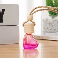 6ML forme de coeur coloré dégradé couleur bouteille aromathérapie violet bleu aromathérapie voiture parfum roseau diffuseur bouteilles en verre