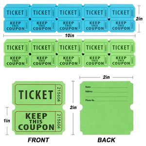 Màu sắc tùy chỉnh xé vé Xổ Số nhập dòng Đục Lỗ Số liên tiếp 400 chiếc vé Xổ Số CuộN đôi - Product Image 3