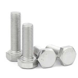 Vis hexagonales en acier inoxydable 304 Jin Chao M6 M8 M10 M12 M14 M16 M18 M20 à filetage fin DIN933 A2-70 Grade 8.8 - Product Image 2
