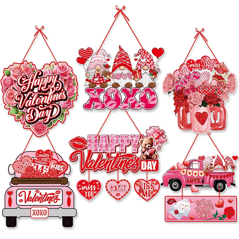 2024 на День Святого Валентина, тематические товары для вечеринки, на стену, подвеска в виде сердца, украшение из бумаги для подвешивания