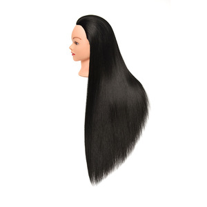Cabeza de Maniquí Profesional para Entrenamiento de <span class=keywords><strong>Peluquería</strong></span>, Cabello Sintético Liso y Ondulado, para Prácticas de Corte y Trenzado - Product Image 2