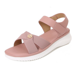 <span class=keywords><strong>Sandales</strong></span> plates élastiques à <span class=keywords><strong>brides</strong></span> style bohème légères et unies pour femme – Collection Printemps 2026 - Product Image 5