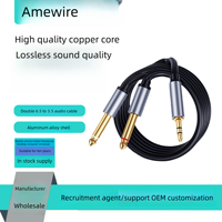 Câble audio stéréo 3,5 mm vers 2 RCA de haute qualité, meilleur prix, coque en aluminium, plaqué or 24 carats