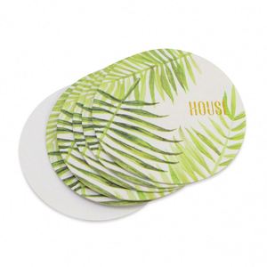 Sous-verres en papier pour boissons avec logo personnalisé en feuille d'aluminium blanche, estampés à chaud - Product Image 1