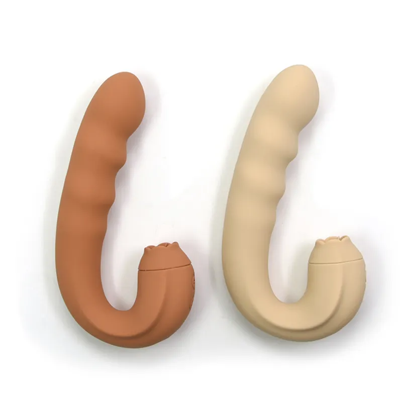 Wosilicone double vibrateur léchage langue vibrante jouets sexuels pour femmes clitoris léchage réaliste balançoire poussée gode électronique
