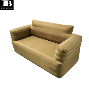 Canapé gonflable double avec pompe électrique intégrée, portable, 2-3 places, avec sac de rangement pour le camping en plein air - Product Image 4