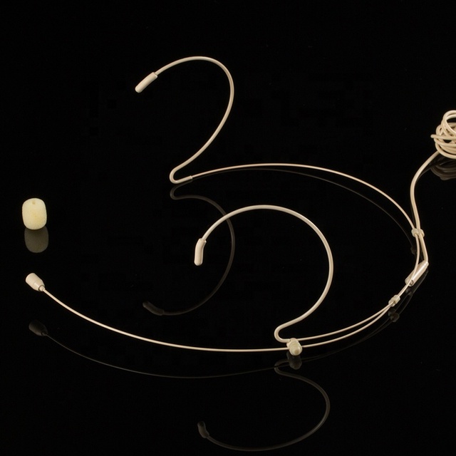 HM-4021 Professional Mini Beige Colour Headworn Microphones Headset Microphone for SennheisIr Wireless Body-Pack