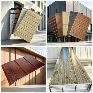 Matériaux de construction, panneaux sandwich isolés <span class=keywords><strong>en</strong></span> métal sculpté avec relief <span class=keywords><strong>en</strong></span> <span class=keywords><strong>pierre</strong></span> et blocs assortis, revêtement mural extérieur - Product Image 2