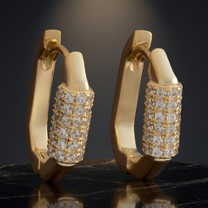 Boucles d'oreilles en argent 92,5 avec diamants, collection 180911, pour femme, taille brillant rond, blanc, 3g, à porter au quotidien - Product Image 2