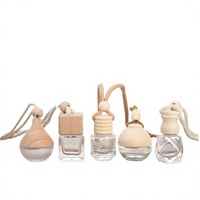 Offre Spéciale – Flacon diffuseur de parfum rond en verre de 10 ml pour voiture, avec bouchon en bois et joint à vis, désodorisant suspendu, surface sérigraphiée SERCHI