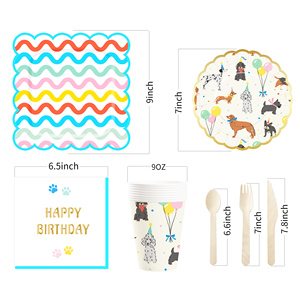 DAMAI - Juego de Vajilla Desechable con Diseño de Animales para Fiestas Infantiles, Plato de Papel y Vasos con Diseño de Dálmata y Cocker Spaniel - Product Image 5