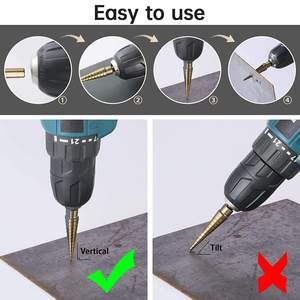 Pexmientas 5 cái HSS4241Ti-coated tam giác chuôi đơn sáo Kim loại gỗ chùa mũi khoan bước mũi khoan - Product Image 5