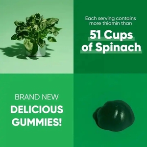 Nhà máy siêu Xanh Gummies siêu thực phẩm xanh hàng ngày bổ sung với rau bina, bông cải xanh, Moringa, củ cải đường, cần tây, trà xanh - Product Image 3