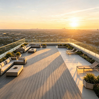Vente en gros de lames de terrasse WPC modernes, carrées, solides et antidérapantes pour l'extérieur, pour terrasses de piscine, revêtements de sol et matériaux de construction