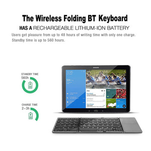 Clavier sans fil Bluetooth B033 pliable avec pavé <span class=keywords><strong>tactile</strong></span> USB rechargeable pour ordinateur portable, <span class=keywords><strong>tablette</strong></span>, téléphone portable - Nouveau modèle en plastique - Product Image 3