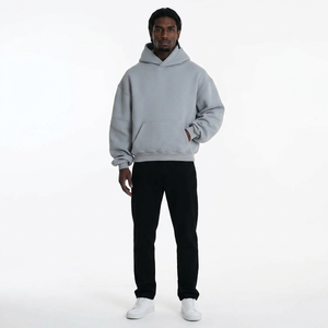 High Quality 500gsm Heavyweight Pullover Hoodie French Terry Hoodies Drop Shoulder No <b>Strings</b> Heavy Oversized Men Hoodies - Product Image 1