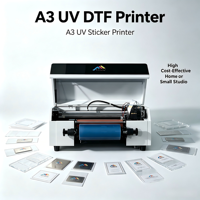 Imprimante d'étiquettes autocollantes A3 UV DTF, encre UV, utilisation automatique à domicile ou en studio, 30 cm, impression de logo personnalisée, acrylique, bouteille, métal, bois
