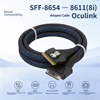 Kabel Adaptor PCIe Oculink SFF-8654 ke SFF-8611 8i untuk Server NSA IPS dengan Konduktor Tembaga Bebas Oksigen