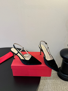 Zapatos de Boda Retro de Terciopelo con Punta Cerrada y Correa Trasera, Tacón de Aguja, Elegantes, para Verano, Exterior, Impermeables - Product Image 2