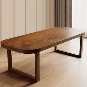 Minimalist Solid Mango Wood Dining <b>Table</b> Natural Finish Hardwood Dining <b>Table</b> for Home Kitchen Dining Room Restaurant Furniture - Product Image 1