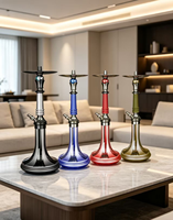 Chicha électrique de luxe moderne, durable, grande taille, ensemble complet en verre, finition miroir, pipe à chicha en aluminium