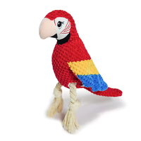 Jouet à mâcher pour chien en peluche, petit, interactif, durable, avec un design de perroquet rouge, de corbeau, de flamant rose et de hibou, qui couine