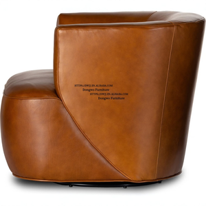 आधुनिक भूरे रंग के शीर्ष-अनाज चमड़े के शीर्ष-अनाज चमड़े के स्विचवेल वेनिटी चेयर होटल टफ्टेड व्यावहारिक लिविंग रूम सोफा - Product Image 5