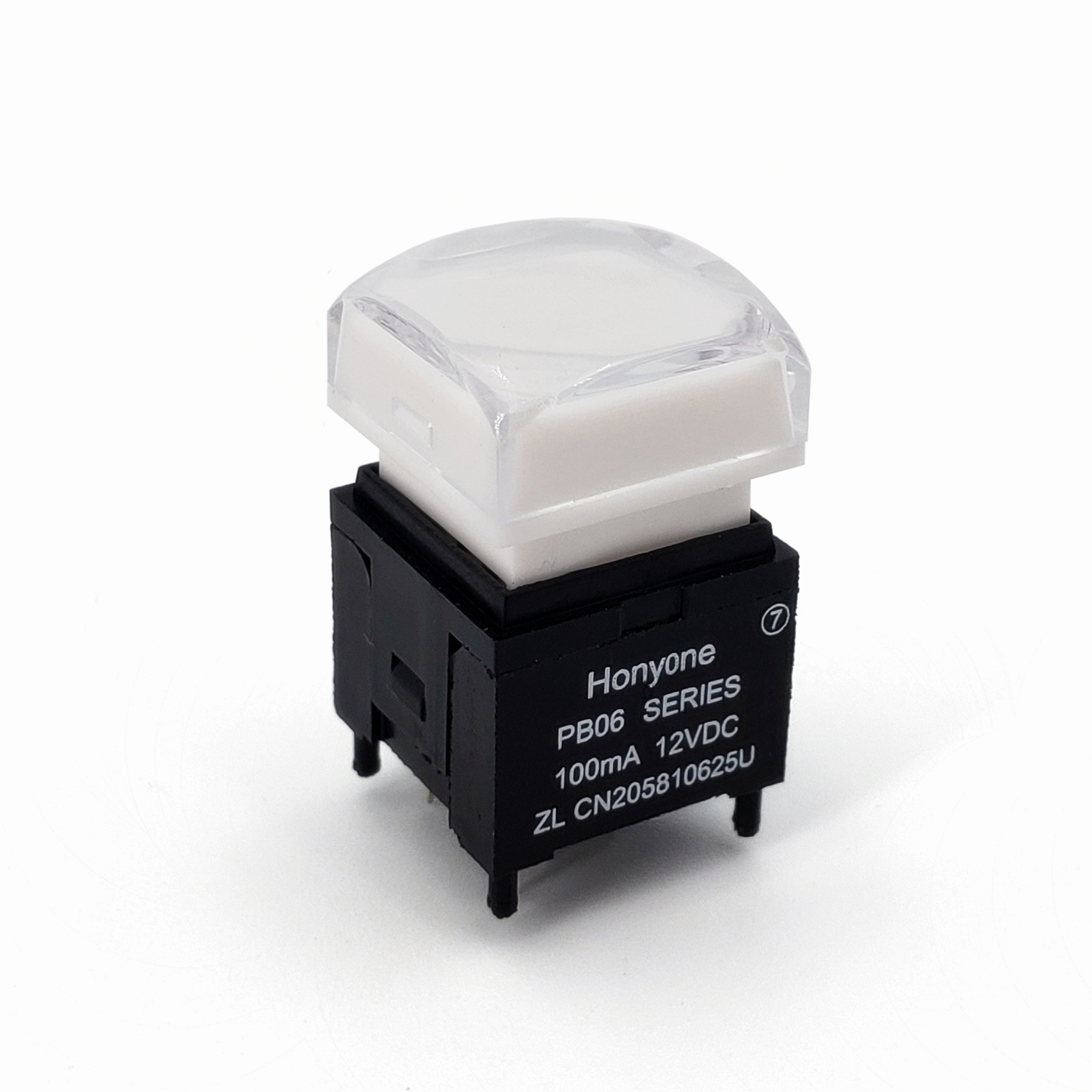 PB06-B Series квадратный 15*15 мм одноцветный светодиодный 4-контактный SPST Мгновенный самовозвратный кнопочный переключатель PCB для видеопроцессора