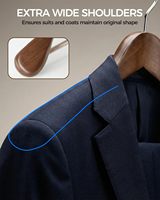 Cintres en bois de qualité supérieure avec revêtement en velours, épaules larges et épaisses, barre antidérapante pour pantalons, installation facile, pour armoire et salon, lot de 10