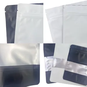 Custom Aluminum Foil Mylar Bag Smell Proof Resealable Plastic Mylar Pouch With Window Food Grade 3 Side Seal Ziplock Pouch