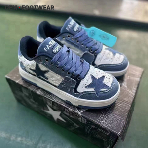 2023 Unisex Hợp Thời Trang Rửa Denim Vải Sao Thấp Đầu Hội Đồng Quản Trị Giày Đa Năng Thoáng Khí Thể Thao Giản Dị Vài Giày - Product Image 5