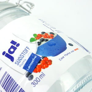 Desain Stiker <span class=keywords><strong>Label</strong></span> Vinyl Transparan Kustom untuk Botol Minuman Air Jus - Product Image 3