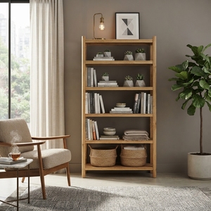 Cette élégante étagère marron en forme de A combine une fabrication robuste, idéale pour organiser votre espace avec style et ajouter une touche naturelle. - Product Image 6