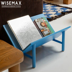 WISEMAX FURNITURE Salle d'étude moderne en bois <span class=keywords><strong>Petit</strong></span> porte-<span class=keywords><strong>CD</strong></span> pour magazines Rack Rangement Bibliothèque Bibliothèque pour la maison Hôtel Villa Bureau - Product Image 2