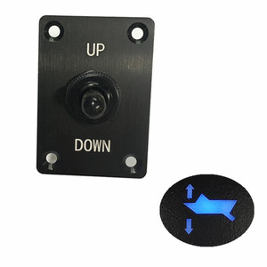 Interrupteur à bascule pour panneau en aluminium 25 mm, réglage de trim de bateau haut/bas, SPDT 12V 10A, borne à vis métallique, IP40 - Product Image 1