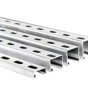 Profilé en <span class=keywords><strong>C</strong></span> à fentes Unistrut en acier inoxydable galvanisé à chaud (HDG) – Direct Usine - Product Image 1