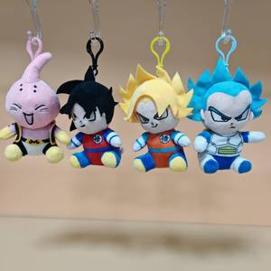 4 Peluches de guerrier anime de 8 pouces, monstres aux cheveux dorés et à la peau verte, poupées en peluche, pendentifs porte-clés pour machines à griffes, cadeaux en gros - Product Image 2