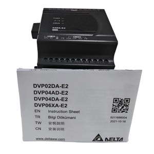 PLC รุ่น DVP04DA-E2 พร้อมหน่วยความจำ I/O RAM 4 ช่อง แรงดันไฟฟ้าใช้งาน 24V สำหรับระบบอัตโนมัติในอุตสาหกรรม หน่วยความจำ I/O RAM 4 ช่อง สำหรับอุตสาหกรรมขนาดกะทัดรัด - Product Image 3