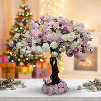 Arbre de cerisier artificiel en soie S01 avec roses roses pour la décoration de mariage, de remise de diplôme, de Noël, de Pâques et du Nouvel An