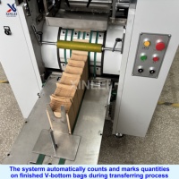 Machine de fabrication de sacs en papier à fond en V entièrement automatique à grande vitesse JD260B, machine à sacs en papier à fond plié pour le pain, la boulangerie et les aliments