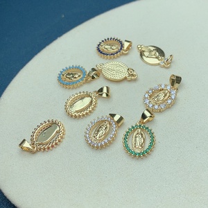 Colliers pendentifs en gros, religion, <span class=keywords><strong>Sainte</strong></span> <span class=keywords><strong>Vierge</strong></span> Marie de Guadalupe, pendentifs de haute qualité en métal plaqué or, breloques pour la fabrication de bijoux - Product Image 2