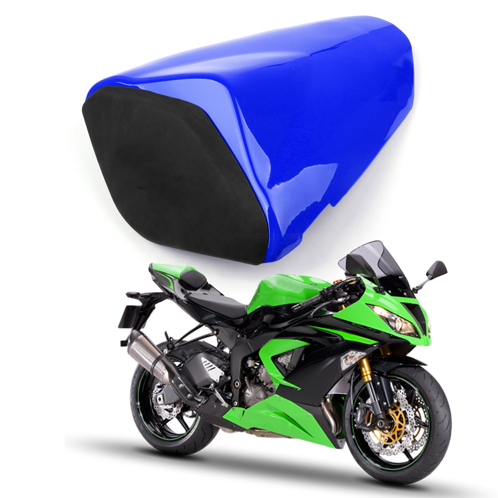 29.くるま緑＊さやたぐ Kawasaki ZX6R ZX 636 2009-2014 Green Motorcycle Seat Cover OEM