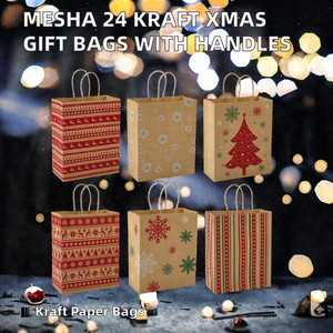 Christmas Kraft Paper <b>Gift</b> <b>Bags</b> with Twisted Paper Handles Food-Safe Digital Printing Bulk Holiday <b>Party</b> <b>Gift</b> <b>Bags</b> - Product Image 2