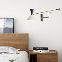 Lámpara de pared ajustable de fondo de habitación de muestra, iluminación de cabecera interior, lámpara de lectura de cabecero moderna, luz de pared Led para Hotel