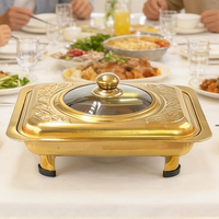 Catering-Buffet-Wärmer-Set Rechteckiger Edelstahl-Chafing-Dish mit Spiegelabdeckung Komplettes Chafing-Geschirr für Hotels und Restaurants