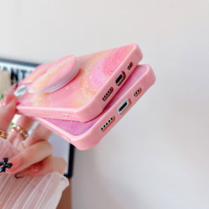 Étui de téléphone PC rose de luxe pour filles avec support pour iPhone 14 Pro iPhone 17 Pro Compatible nouveau modèle de sport avec aimants - Product Image 6