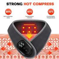 Masajeador de cuello con calor al por mayor de fábrica, soporte de cuello con compresa caliente y vibración, envoltura eléctrica para alivio del dolor de cuello